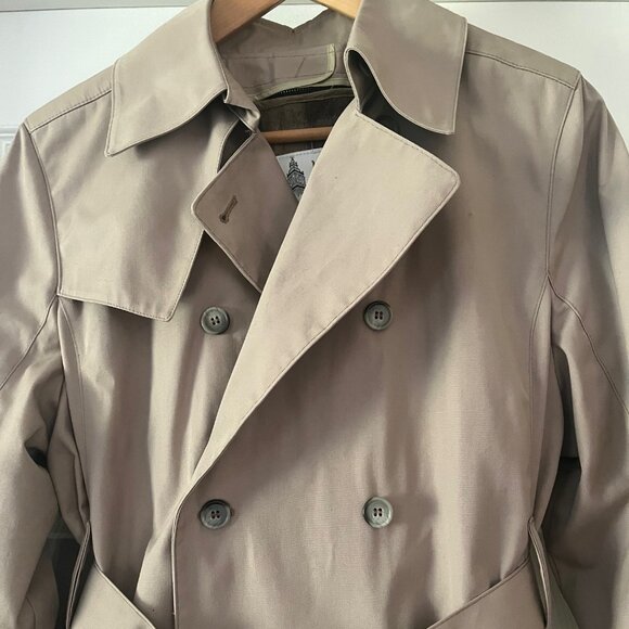 Vintage London Fog Tan Trench Rain  Zip wool lining/removable Women's Sz 12 P - Picture 3 of 14
